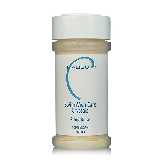 Malibu C Swimwear Care Crystals Laundry Rinse - Detergent Powder Alternative for Chlorine Removal & Activewear Protection - Color-Safe Formula - Cleans & Deodorizes Fabric (3 Ounce)