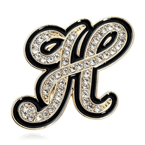 Image of Letter Brooches and Pins for Women A-Z Initial Brooch Pins for Socks Backpacks Crafts Fashion Crystal Rhinestone Initial Pins Trendy Custom Jewelry for Men Women