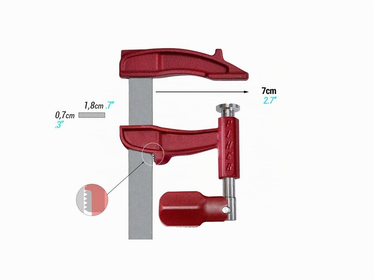 Piher Schraubzwinge Maxipress M | 2er Set | 1000kg Spannkraft | (30 cm)
