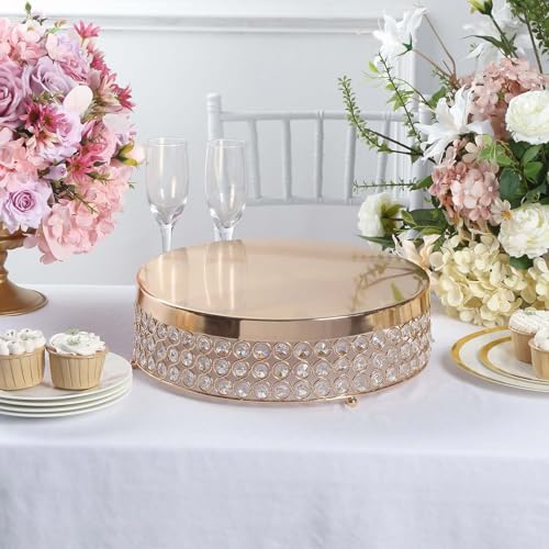 Efavormart 13" Gold Crystal Beaded Metal Cake Stand Pedestal, Cupcake Display, Dessert Riser - Image 8