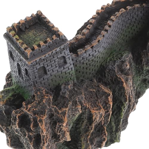 KOCKSHION 中国文化を象徴する精巧な細部再現 長城模型 チュア中国橋 オーナメント 大型水槽装飾 インテリア置物 魚タンク アクアリウム風景