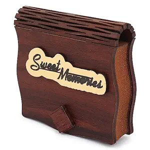 Gadus Sweet Memories Wave Shape Wooden Pendrive Case (Box)-Gift Item-Light Weight-Designer Case-Handcraft-Semi Machinery