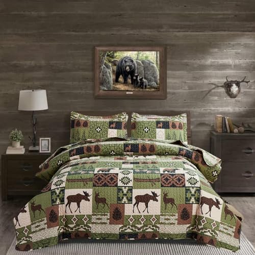 ARL HOME Rustic Bear Patchwork Quilt