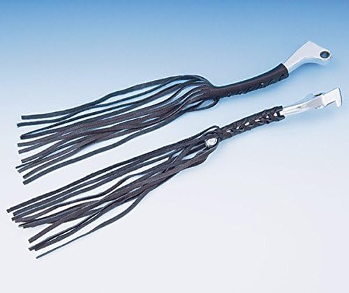 STURGIS Black Leather Motorcycle Clutch Brake Lever Covers with Fringes Black Genuine Leather