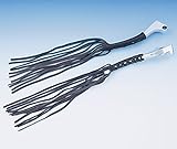 STURGIS Black Leather Motorcycle Clutch Brake Lever Covers with Fringes Black Genuine Leather