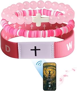 GVUSMIL Christian Scripture Wristbands, WWJD Bible Verse Scan Bracelets, Religious Gifts for Men Women, Christmas