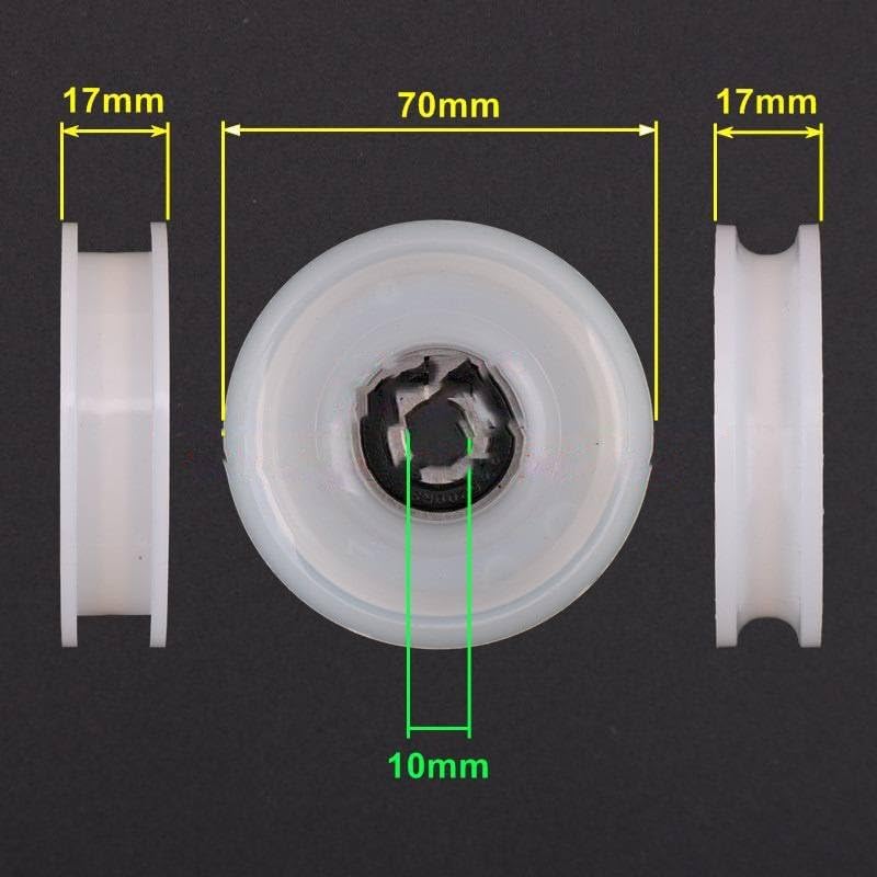 10PCS A/B Elevator Door Hanger Roller Flat/Round Groove 70x17x6200 70x17x6200 OD70mm W17mm Bearing 6200RS (Default Send:A)