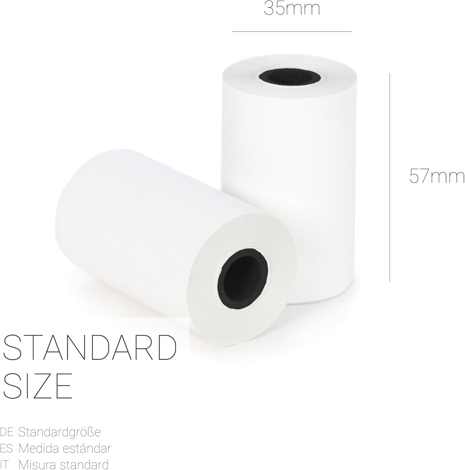 CAJA 200 Rollos de Papel Térmico para TPV, 57x35+3x12mm, Sin BPA, Blanco, Compatible Universal para Datáfonos e TPV(995735+3)