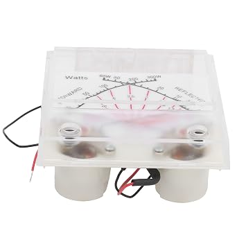 Vertical Mount SWR Power Watt Meter with Double Needle Pointer Dial - ABS Material Housing, 60W and 300W Measurement Range Transmitter Power Meter with Backlight and 200uA