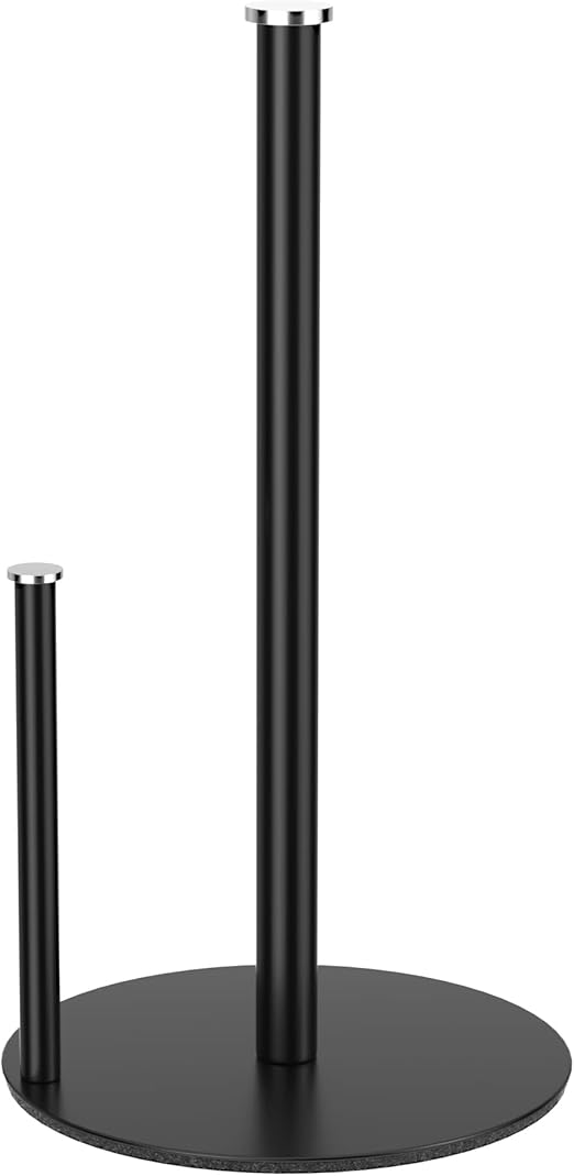 Matte Black Kitchen Roll Holder Free Standing Paper Towel Holder