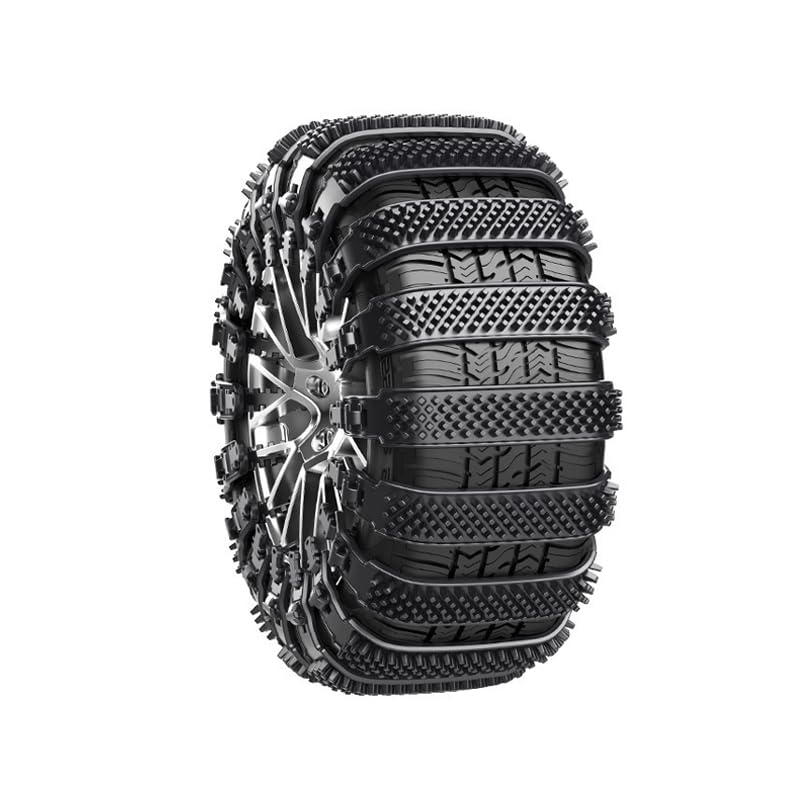12 pcs Anti-Skid Snow Tire Chains for GMC Acadia AT4 2021–2025, Reusable Anti Car Snow Chains, Portable Adjustable Anti-Slip Tire Zip Ties for Car Truck SUV,A Black