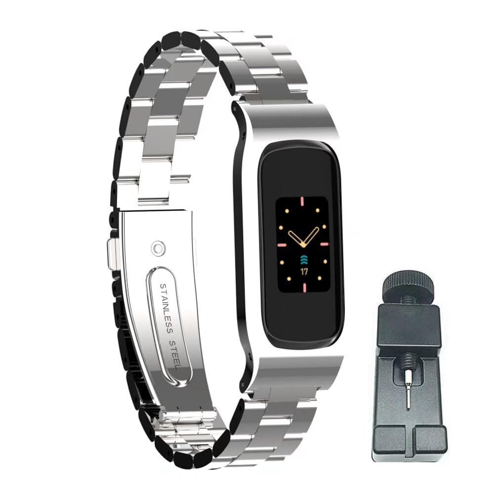 T-BLUER Compatible Fitbit Luxe Strap - Stainless Steel Metal Buckle Bracelet Wrist Strap Sport Wristband Accessory for Fitbit Luxe Fitness Tracker