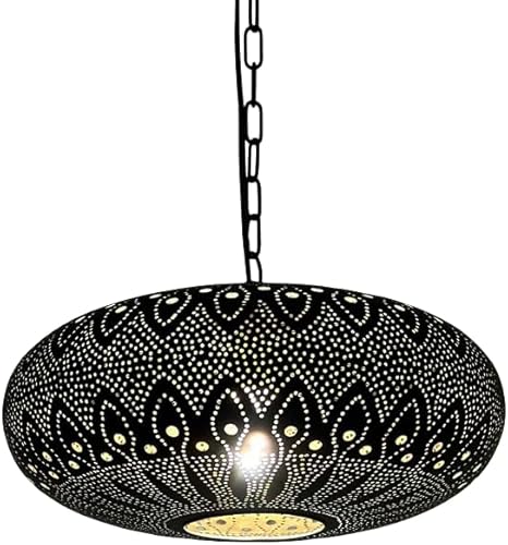 Lámpara colgante de estilo rústico con diseño de casa de campo marroquí, estilo vintage, maximalista, para comedor, cocina, entrada, sala de estar