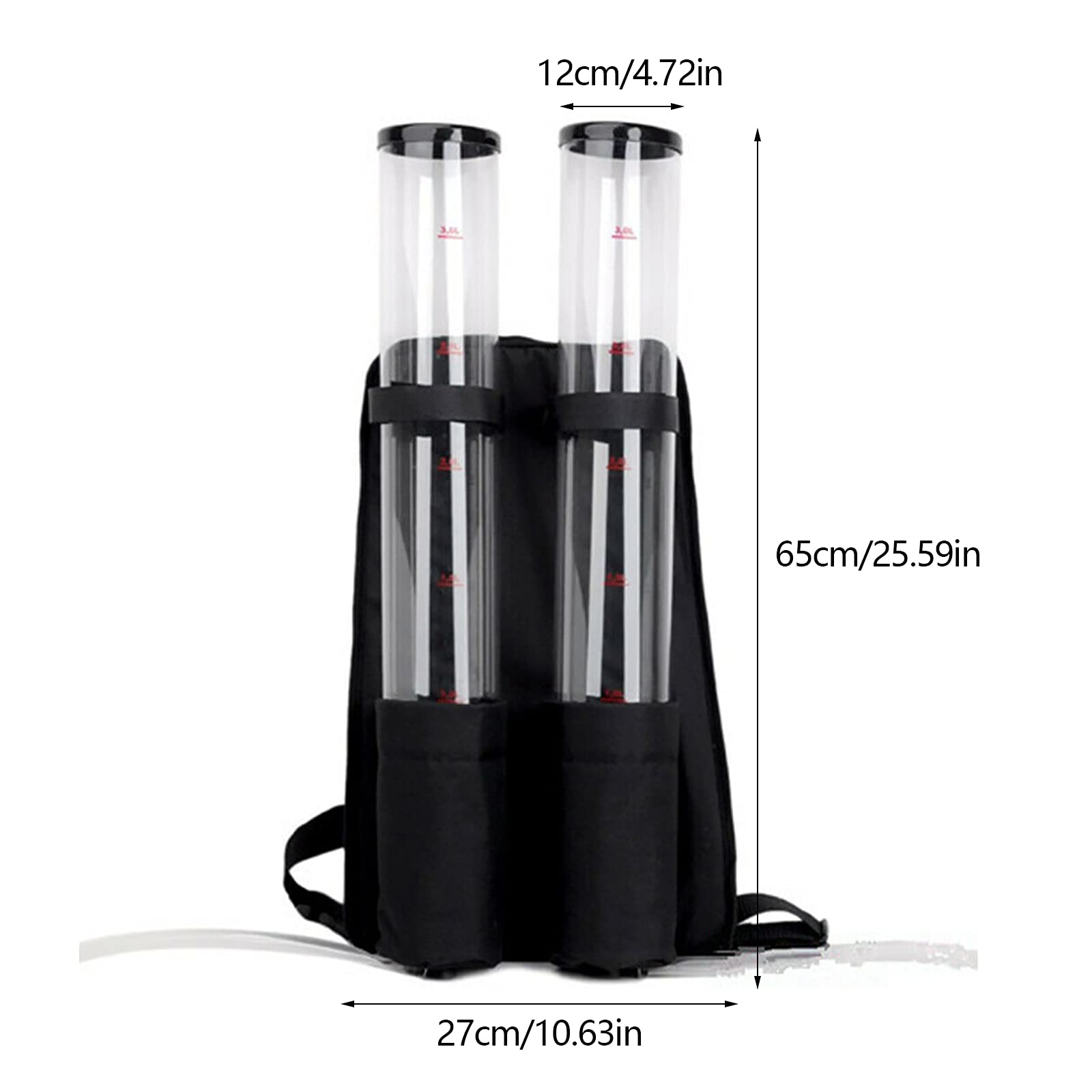 Dual Tank Backpack Drink Dispenser, Portable Acrylic Drink Containers, Beverage Dispenser for Liquor Beer Wine Beverage Party Outdoor, 3+3 Liter