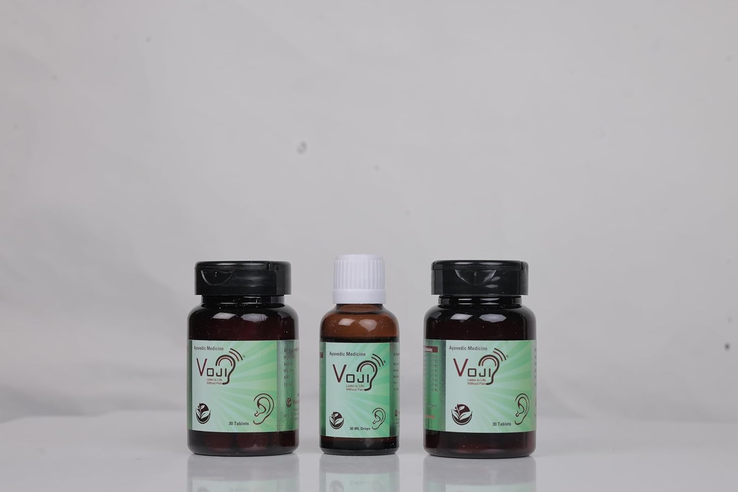 Voji Ayurvedic Tinnitus.Hearing Loss.vartigo.Ear discharge.Ear pain. Ear Wellness Tablets – 30 Tablets x 3 Bottles | Herbal Support for Healthy Ears & Balanced Hearing | Natural Ayurvedic Formula for Ear Care & Inner Balance — Amazon image 4