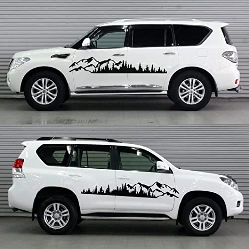 Vinilo lateral para coche para tapar imperfecciones diseño de bosque negro para caravanas 2