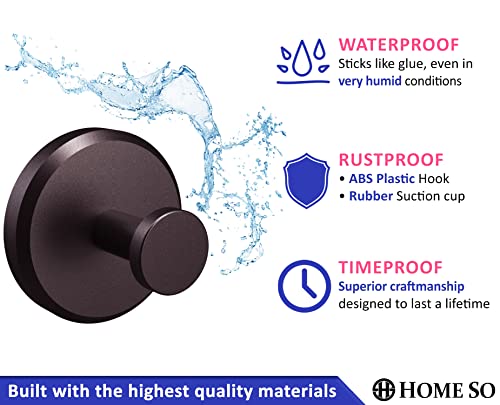 image for HOME SO Suction Cup Hooks for Shower, Bathroom, Kitchen, Glass Door, M