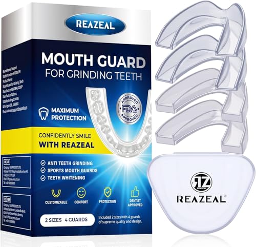 Mouth Guard for Grinding Teeth at Night: Mouth Guard for Sleeping - Night Guard for Teeth Grinding (Two Sizes /4 Packs)