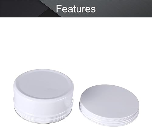 Vista 131 de Othmro Latas redondas de aluminio para tapas de metal, con tapa de rosca de 2.0 fl oz/2 onzas, 2.677 x 0.984 in (D* H) contenedores de aluminio