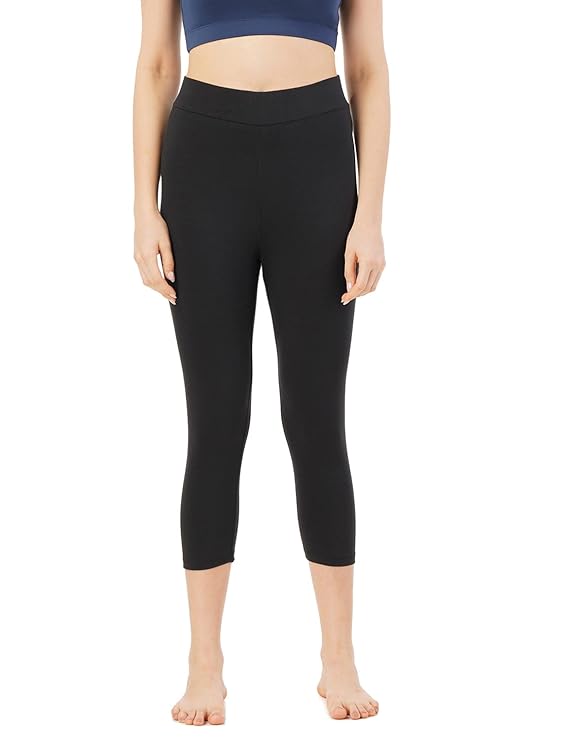 PUMPD Womens Stretch Cotton Capris -Dry Tech, Anti-Odor, Soft Seams, Squat Proof at Rs. 339