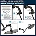 HammerHead Showers® ALL METAL 12 Inch Long Adjustable Shower Arm — Feat. Shark Teeth, The Strongest Locking Joints of Any Shower Head Extension Arm — Raises Showerhead Height — Matte Black