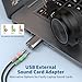 QianLink USB to 3.5mm Audio Adapter (2-Pack),External Stereo Sound Card with Dual TRS 3-Pole 3.5mm Headphone and Microphone Jack for PS4/PS5/PC/Laptop, Built-in Chip Mic-Supported Headphone Adapter