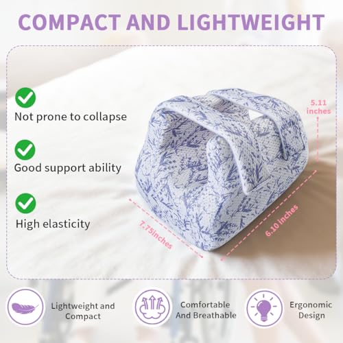 Image of 3D Heel Protector to Elevation Foot for Pressure Sores-1PC | Ankle Pillow Cushion for Bed Sores or Heel Pain Relief,Suitable for Elderly or Bedridden (Purple Bamboo Pattern)