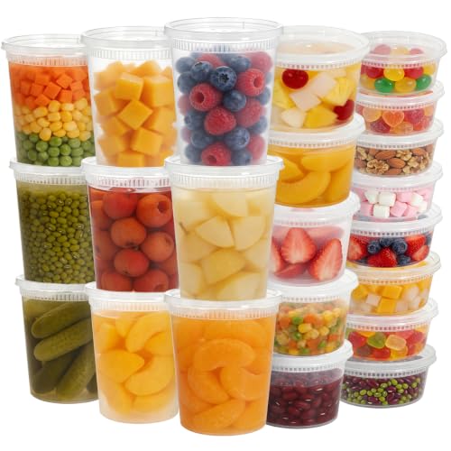 50 Recipientes Plástico para Alimentos con Tapa 240/470/950ml- Reutilizable