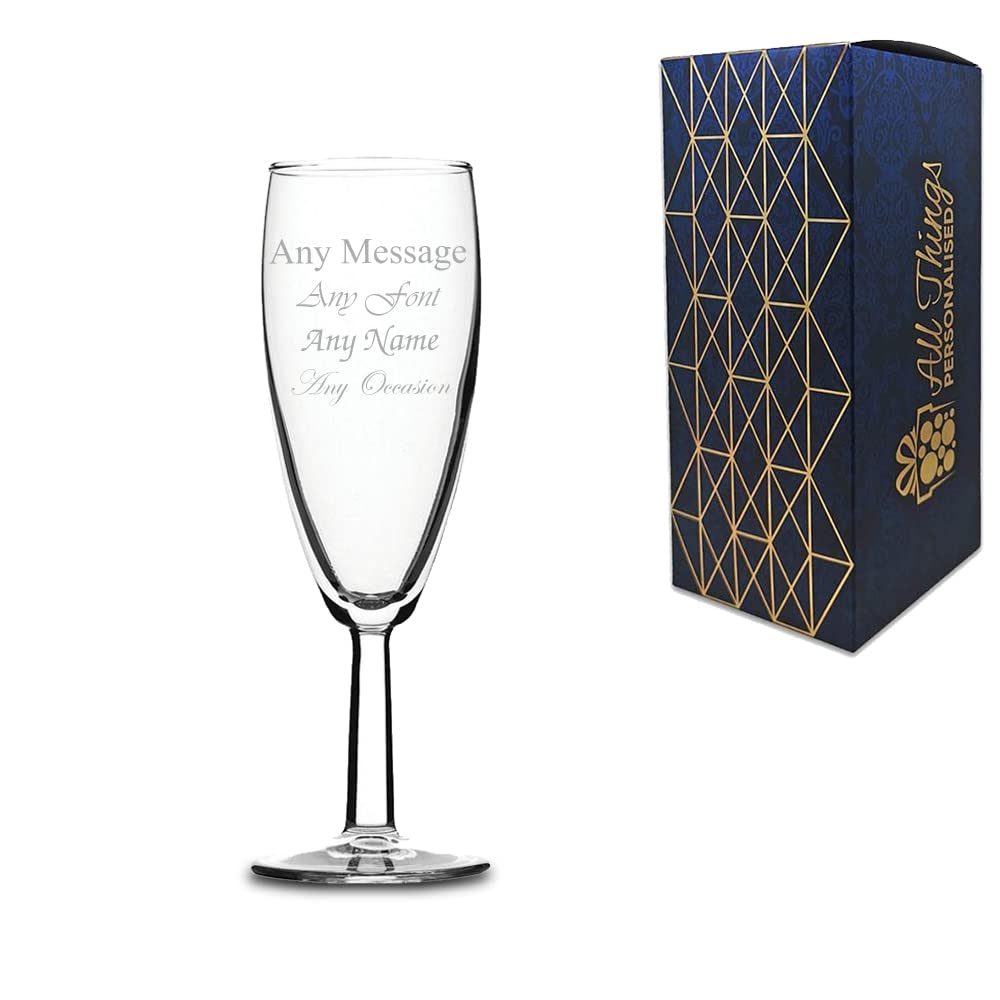 Personalised Engraved Short Champagne Flute Wedding Bridesmaid Birthday Gift