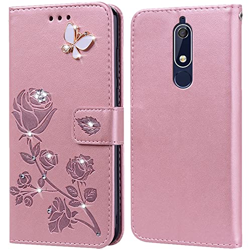 Funda para Nokia 5.1 Carcasa,Ranuras Tarjetas,Soporte Plegable,Silicona TPU,Case Protectora Funda para Nokia 5.1(5.5')