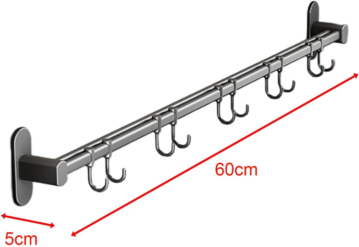 Stylish Wall-Mounted Kitchen Utensil and Mug Organizer, 60cm