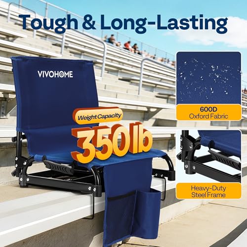 Image of VIVOHOME Ultra-Compact Folding Stadium Seats with Back Support