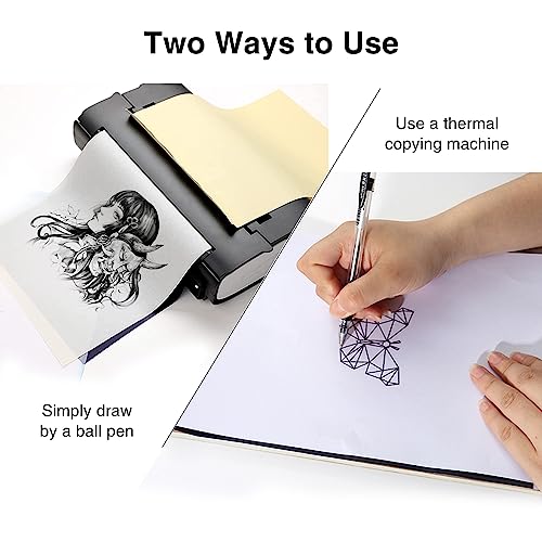 Image of 50pcs Tattoo Stencil Paper, Urknall Transfer Paper for Tattoo Supplies | A4 Szie Professional Stencil Papers - 4 Layer for Crisp & Clear Tracing, Tattoo Supplies for Studios, Artists & Beginners