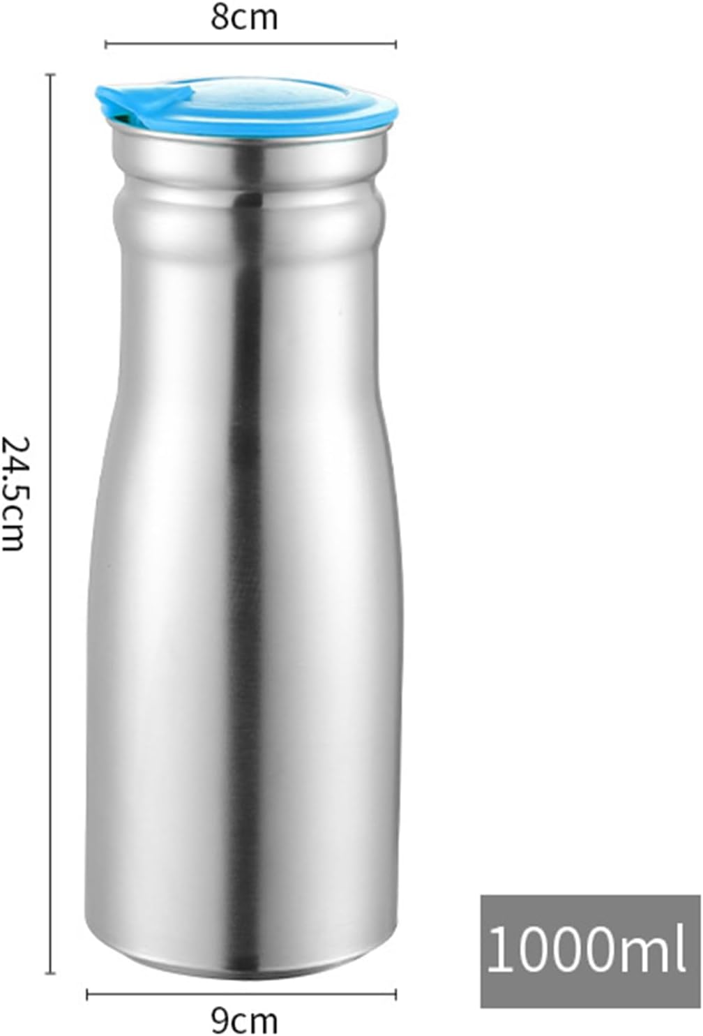 1L Stainless Steel Water Jug with Insulated Lid Insulated Thermal Coffee Carafe Stainless Steel Double Walled Vacuum Coffee Thermos - Perfect for Restaurants and Hotels, Blue