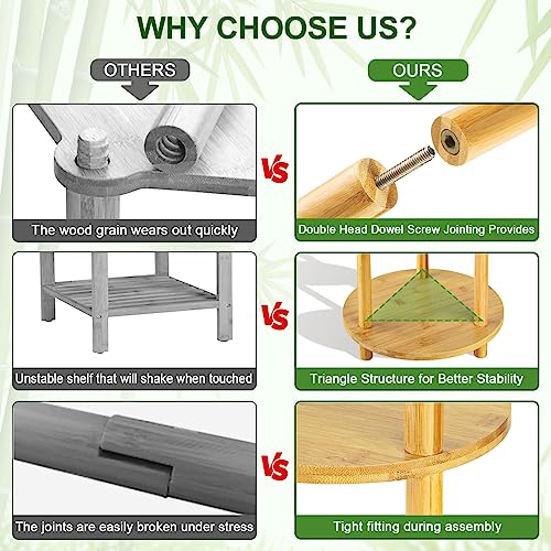 Indoor 4 Tier Bamboo Plant Stand for Multiple Plants