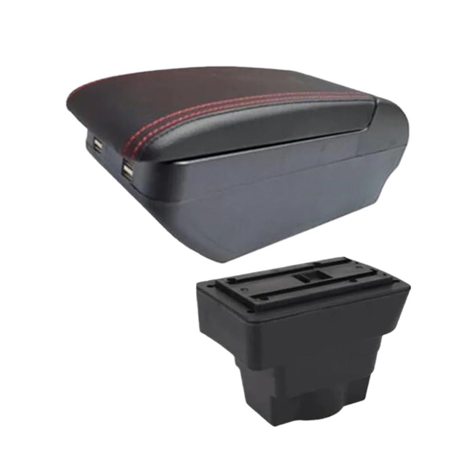 ECBUGAT For Opel For Astra J 2012-2020 Center Storage Box Interior Dedicated Retrofit Parts Car Accessories Car Armrest Box(H Red line 4 USB)