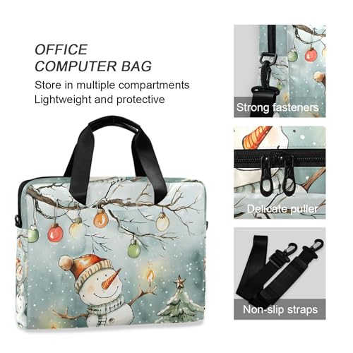 Maletín con diseño de muñeco de nieve para laptop 13-15.6 pulg miniatura 5