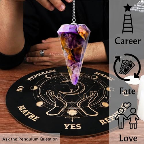 Image of Dreamy Amethyst Pendulum Dowsing Tool - Natural Crystal Pendulum for Spiritual Guidance - Premium Dowser Pendulum for Accurate Divination and Energy Healing - Perfect for Energy Healing