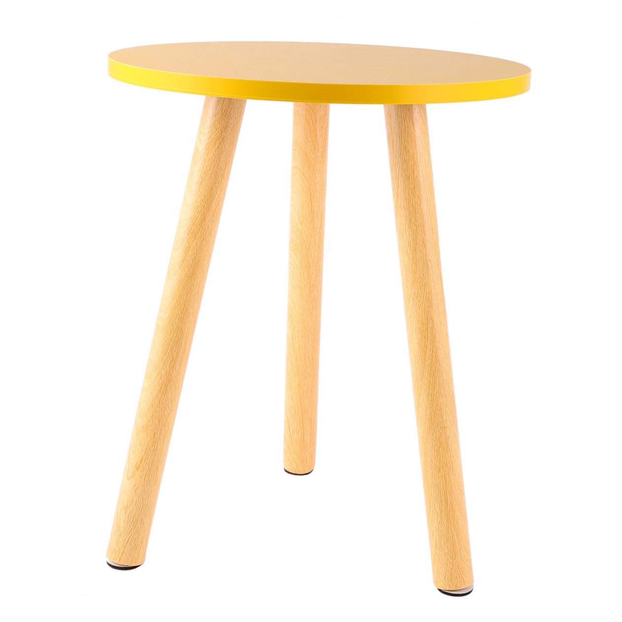 Alipis Nordic Style Round Coffee Table Yellow Modern Minimalist Wood Table for Living Bedroom Study Office Design with