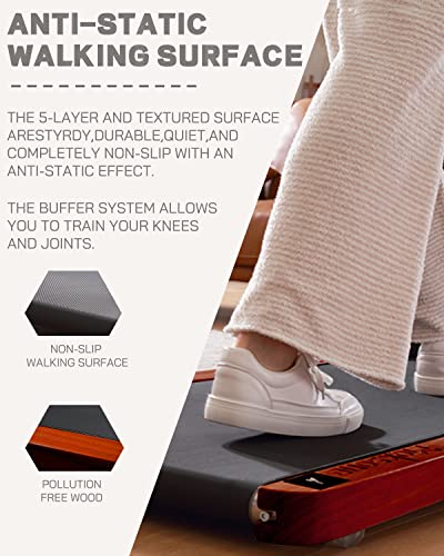 Image of Maksone Under Desk Treadmill, Expert of Wooden Walking Pad, Walking Jogging Machine with Remote Control, Installation-Free