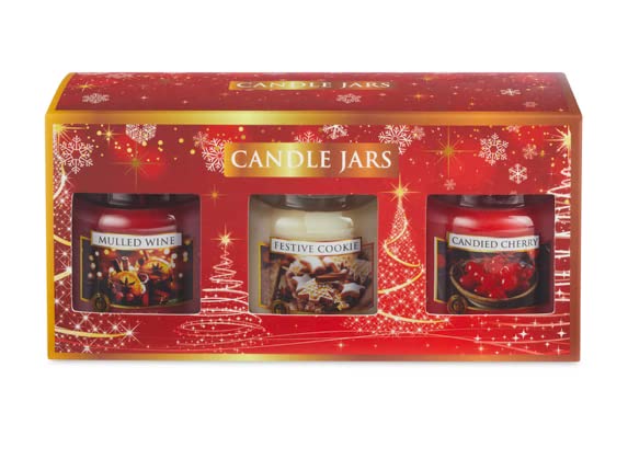 Cherry Candle Jar Gift Set (Pack of 3-15 Hours Burn Time of 85g Each)
