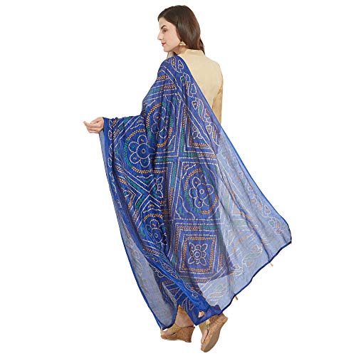 Image of DUPATTA BAZAAR Woman's Printed Bandhini Silk dupatta