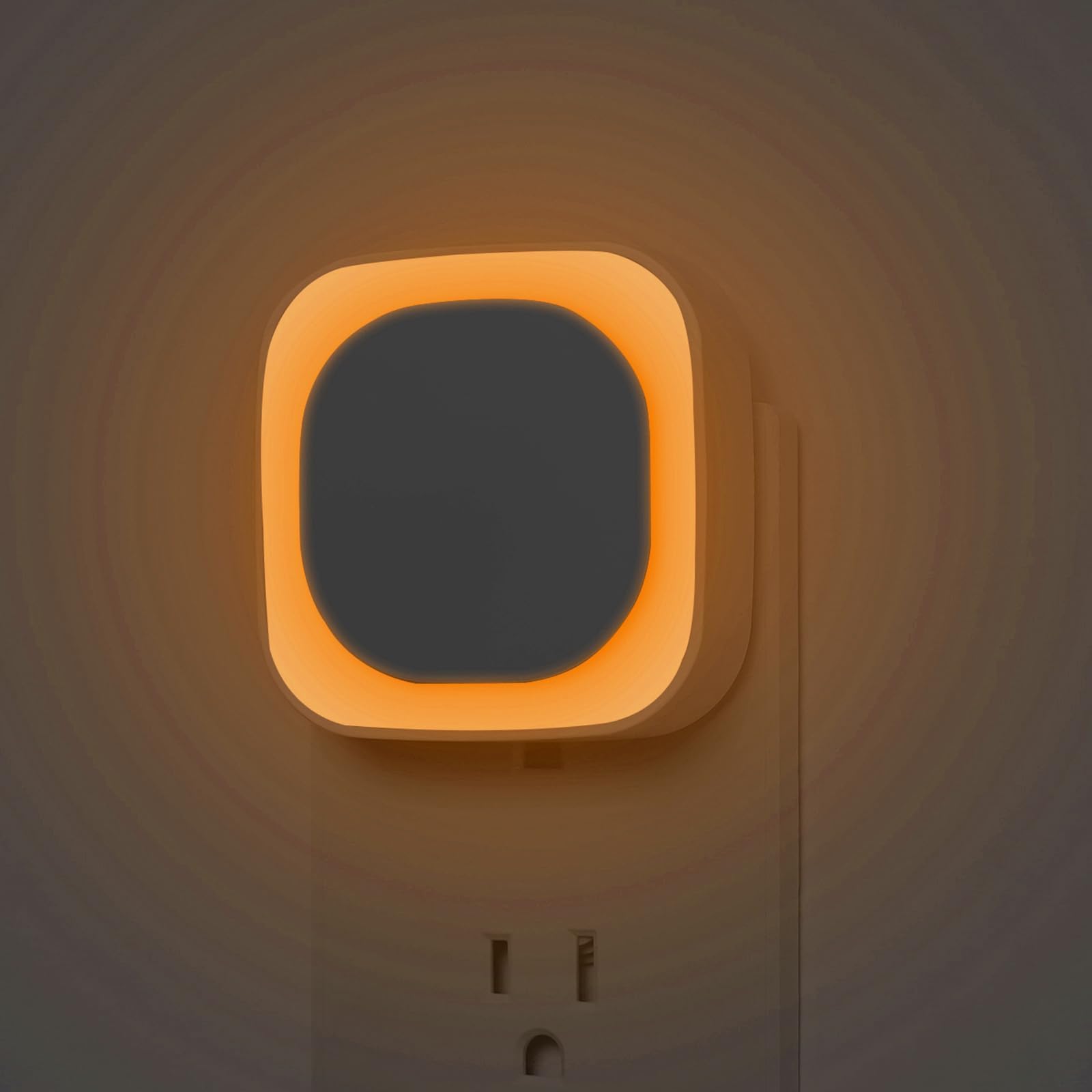 Dimmable Square Wall Night Light, Automatic Dusk to Dawn Sensor, Soft LED, Blue Night Light for Bathroom, Hallway, Stairs, Kitchen, Bedroom, Garage (Amber)
