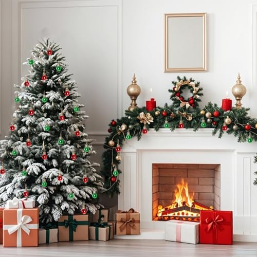48 peças de mini enfeites de árvore de Natal coloridos enfeites de Natal mini bolas de árvore de Nat