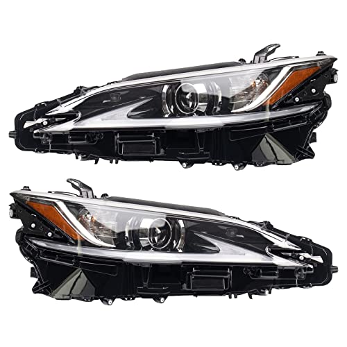 Image of TRQ Headlight Assembly Set Driver & Passenger Side LX2502183 LX2503183 Compatible with 2019-2021 Lexus ES350