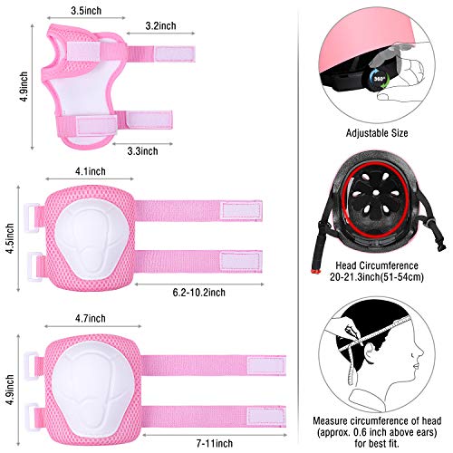 image for G4Free Kids Bike Skateboard Helmet Pads Set Knee Elbow Pads Wrist Guar