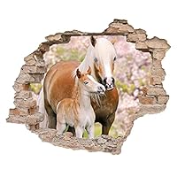 Little Deco 3D muursticker, muurtattoo kinderkamer, meisje, paard, wanddecoratie, speelkamer, muurschildering, posterbehang, slaapkamer, kleine kinderen, paard, DL639-5