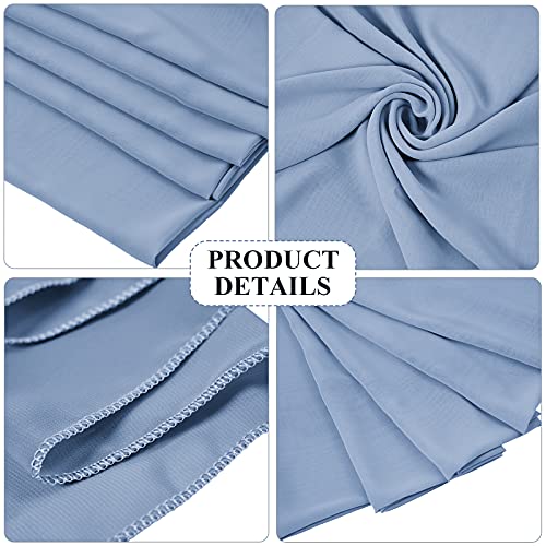 10 Pcs Chiffon Table Runner 10Ft - 28X120 Inches Dusty Blue Sheer Chiffon Table Runner Chiffon Romantic Wedding Runner Overlays For Wedding Decor Birthday Party Baby Bridal Shower Table Decoration #TOP2