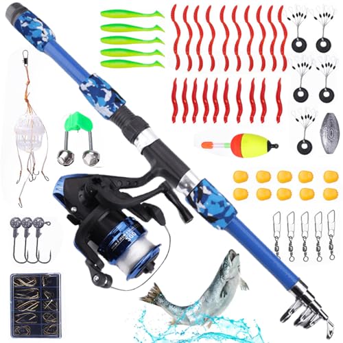 GAOUTO Angelset für Kinder: Angelrute Set mit Angelrolle und Köder Set,...