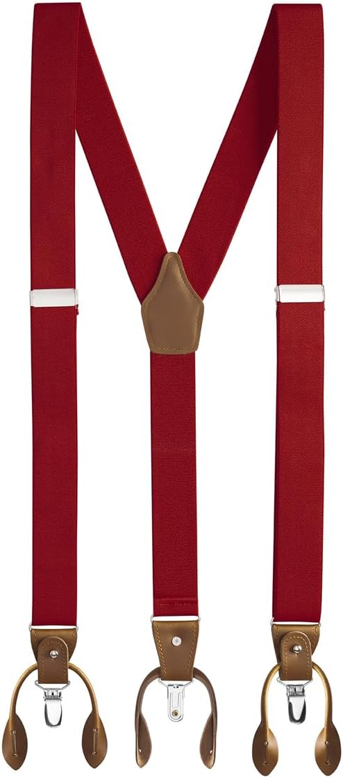 Bretelle Uomo Elastiche Regolabili - Forma A Y Con Clip Metallici, Taglia Unica